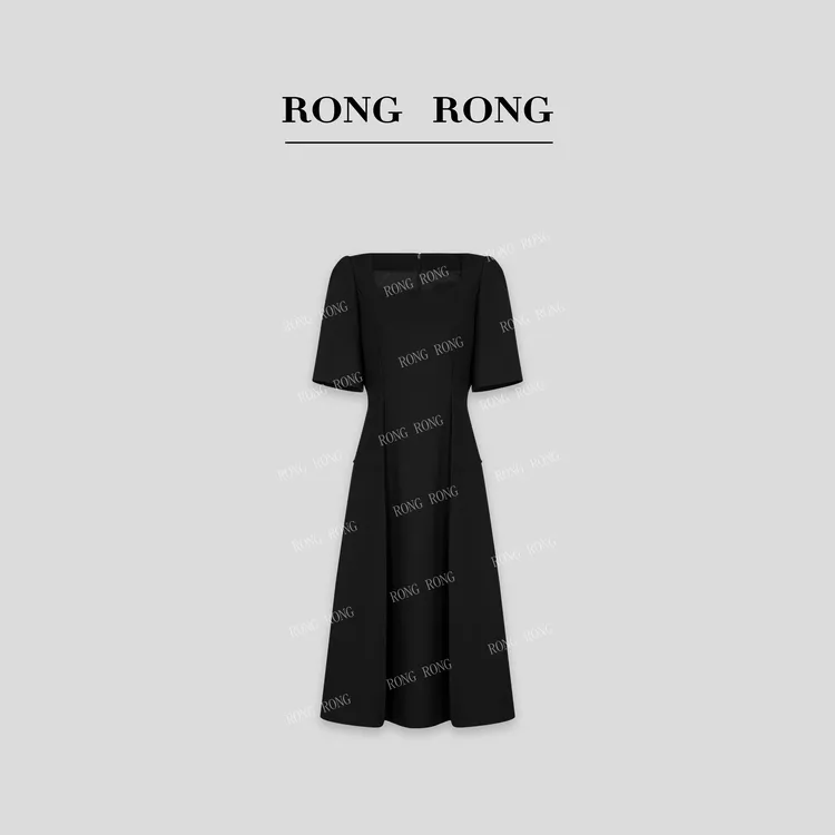 溶溶【森系少女】RONGRONG 莱赛尔绵羊毛方领优雅连衣裙NARA-WOP102