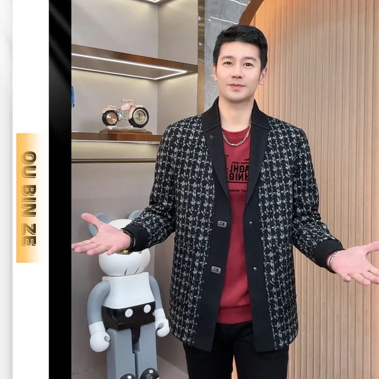 欧彬泽/【主张】秋冬季韩版男装外套潮流夹克男翻领男装上衣Y8851