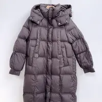 BSIEE本涩字母法式风连帽中长款羽绒服秋冬时尚休闲纯色百搭法式
