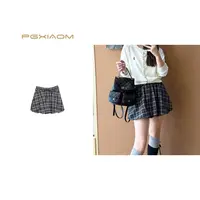 【PGXIAOM】润秀定制格子花苞短裙QZ10289                        
