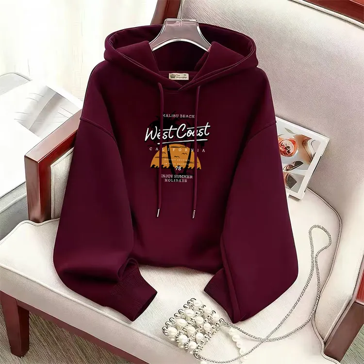 2025秋冬新款连帽长袖加绒设计感卫衣时尚宽松大码上衣小个子外套