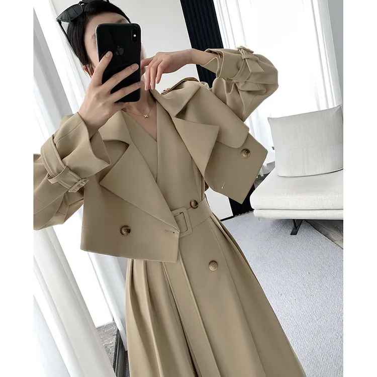 两件套连衣裙2025秋装新款高级感收腰显瘦女神范两件套气质小个子