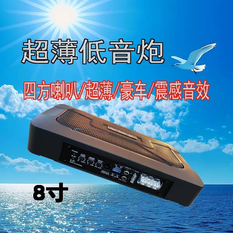 黄鹂鸟8寸超薄12V小车通用同步重低音音效多口小音响便携式迷你
