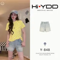 YDD•「Y-848」夏季新款重工水洗立体浮雕牛仔短裤NZ-016