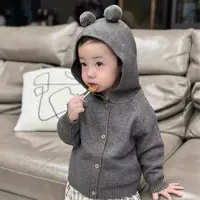 男童毛衣童装外套秋冬款2025新款时尚百搭休闲连帽上衣针织开衫