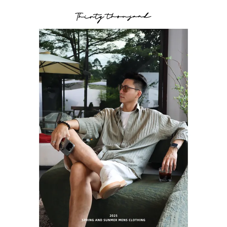 SW STUDIO 【莱赛尔天丝】夏季轻薄款肌理竖纹衬衫精密混纺百搭衬衣