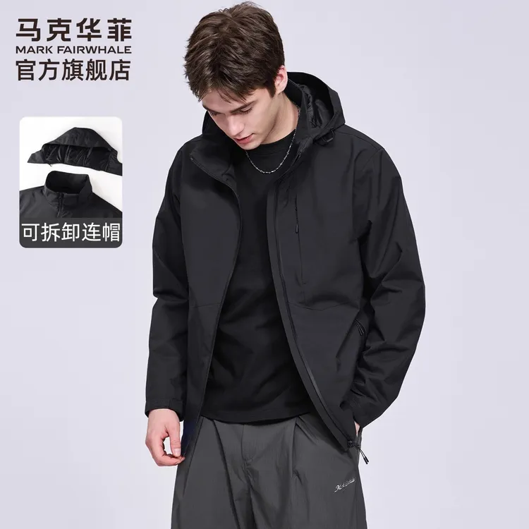 【可卸连帽】马克华菲防风户外夹克男2025秋季新款休闲情侣软壳外套