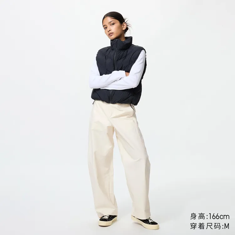 优衣库女装针织廓形长裤/弯刀镰刀裤子25秋冬新款483722