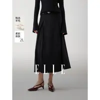 ELLE女装绵羊毛半身裙2025冬新款显瘦优雅a字鱼尾裙子ER52892