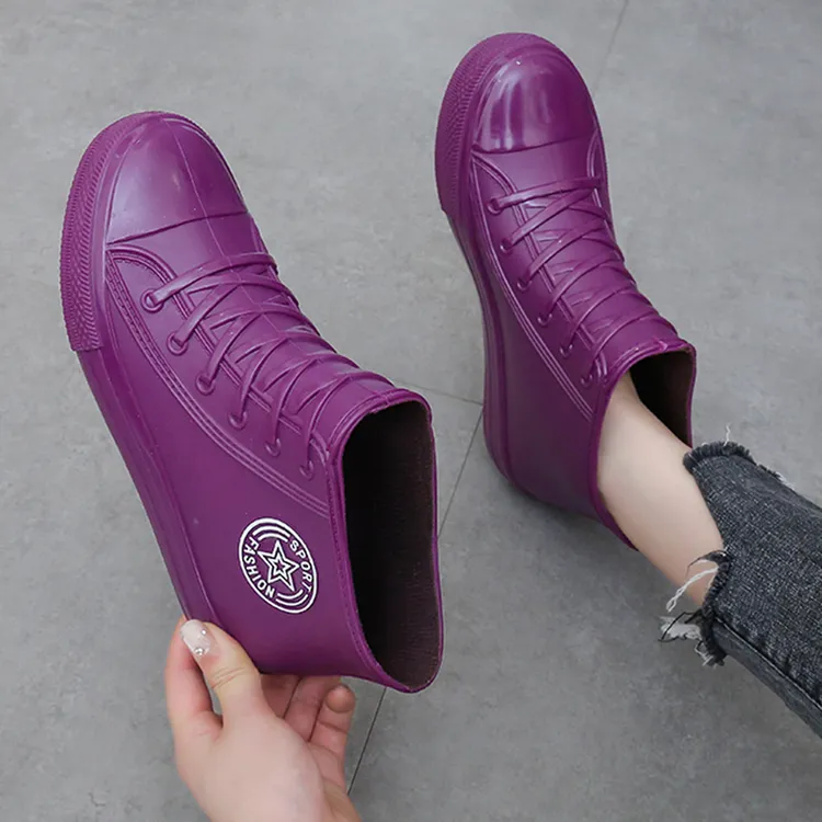 雨鞋女款短筒春秋休闲舒适防滑厚底平底轻便学生工作胶鞋女士雨靴