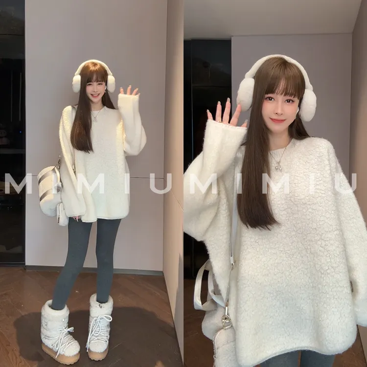 【mimius】P 全羊毛超柔软圆领长袖毛衣  WG11043