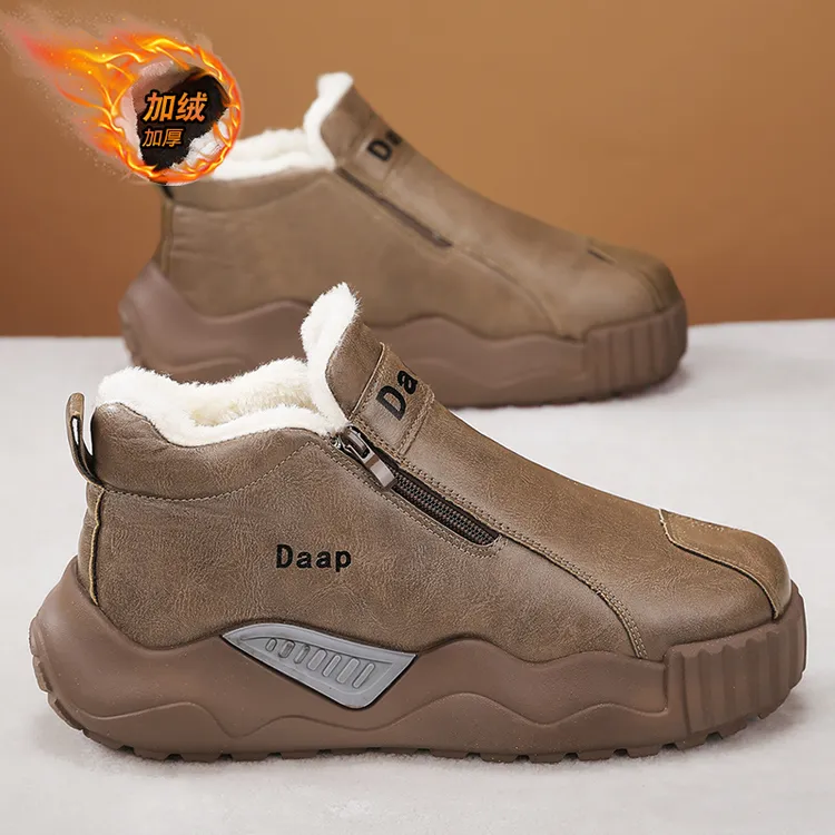 冬季男鞋欧伦啄木鸟EUROTUCANO加绒加厚保暖雪地靴男士通勤工装鞋