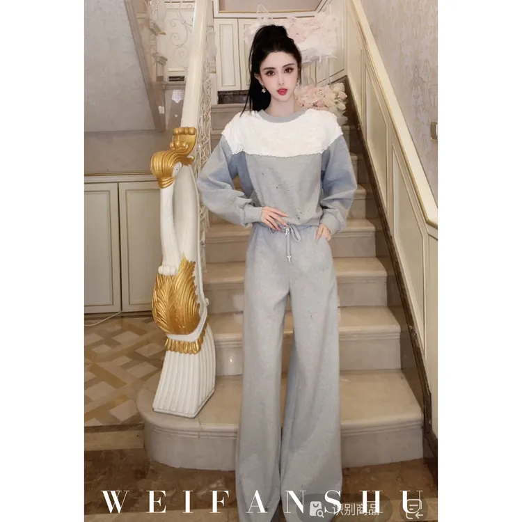 WEIFANSHU/魏凡舒【迎春花开】早秋新款设计感显瘦时尚休闲减龄套装