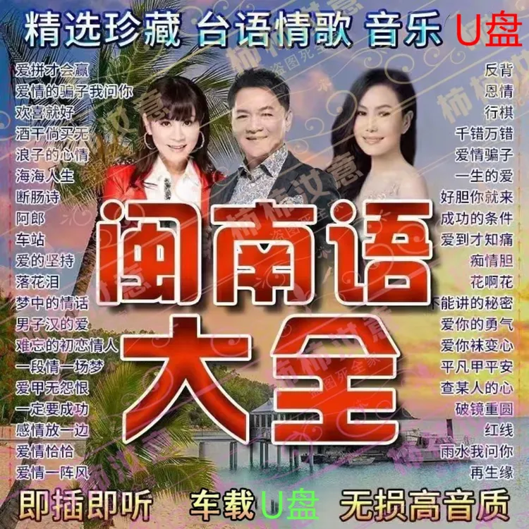 闽南语歌曲汽车载U盘台语情歌经典老歌金曲无损高音质车用USB优盘