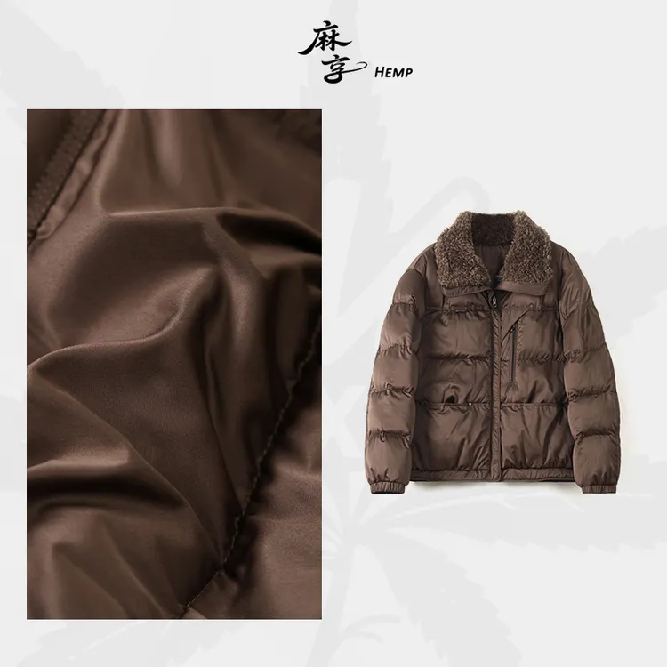 麻享【毛领棉服】秋冬休闲翻领棉衣保暖宽松厚款棉衣女款FSY51439