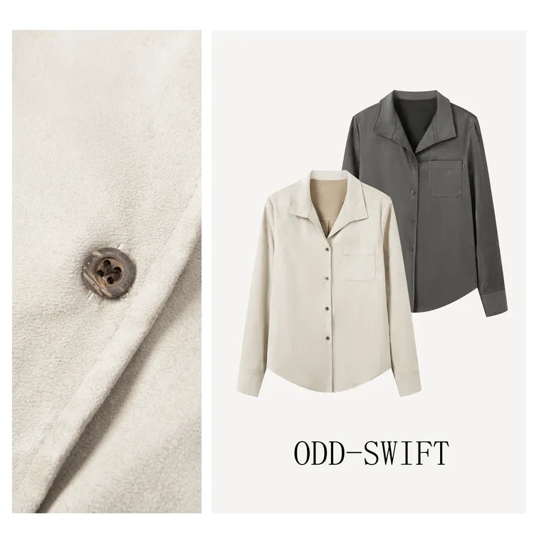 秋冬韩系简约百搭高智感设计麂皮衬衫-ODD8622