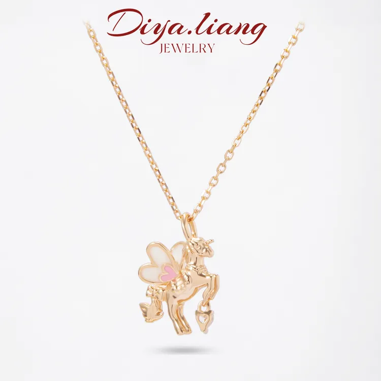 坠链均925银 梁雅帝新品【独角兽小飞马】设计款气质百搭纯银项链