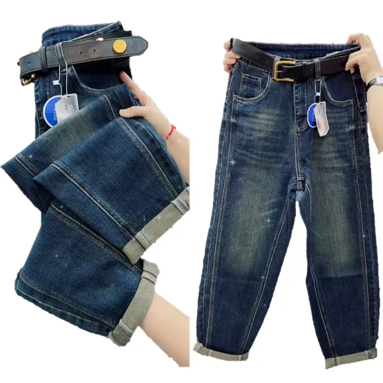 9A1977新款时尚百搭牛仔老爹裤