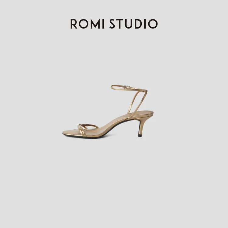 ROMI STUDIO“法式气质”羊皮女士扣环带凉鞋高跟鞋RWCRP33099