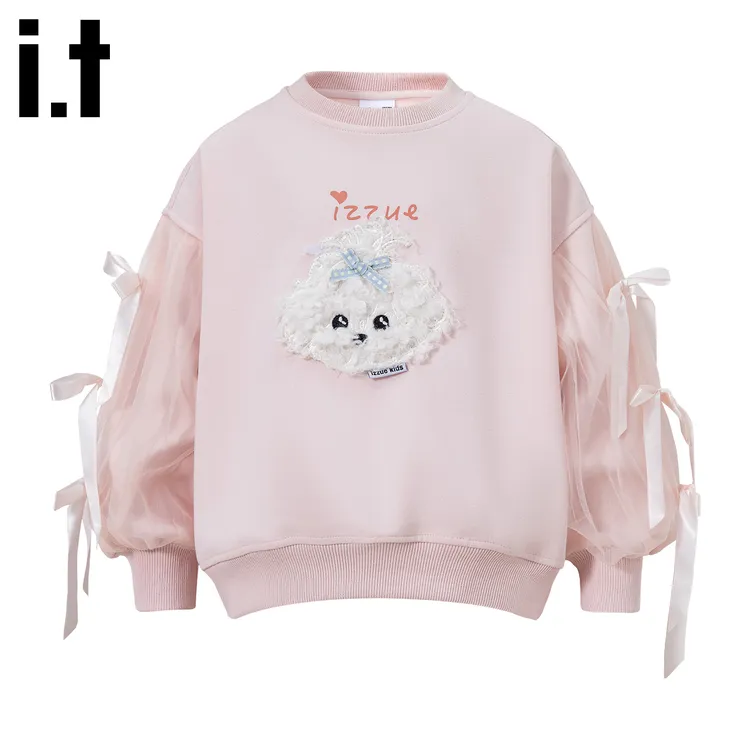 IZZUE女童甜美卡通动漫猫卫衣秋季公主套头春秋冬季IZUSWME001260