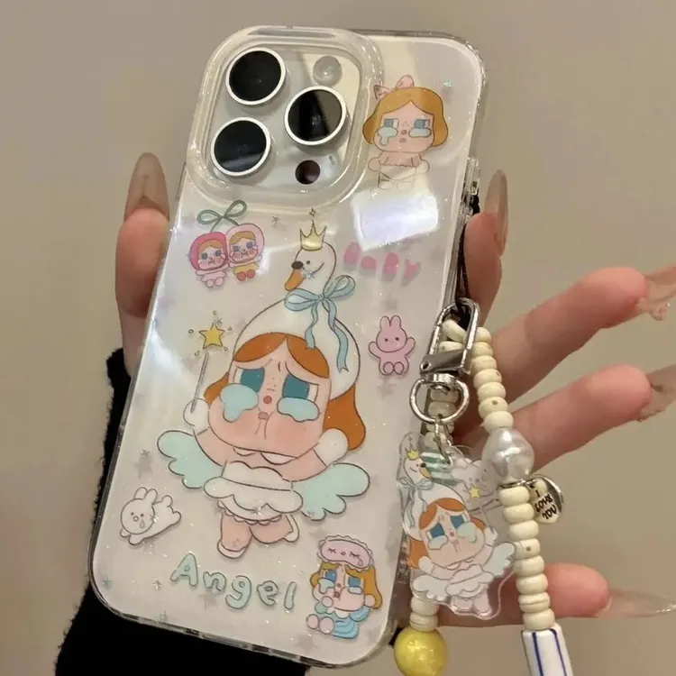 梦幻闪粉魔法棒天鹅哭娃适用iphone16promax苹果15手机壳新款1314