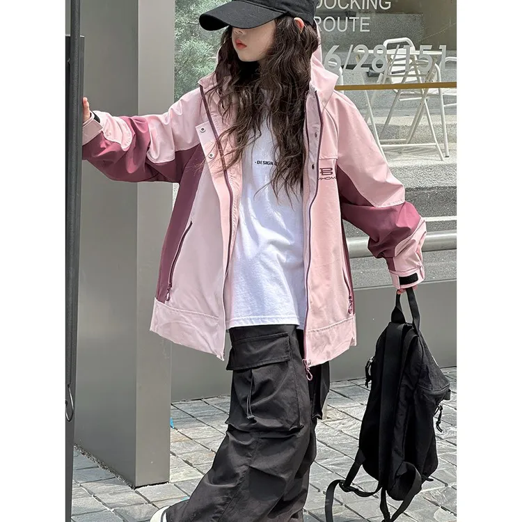 儿童冲锋衣三合一女童外套秋冬款2025新款时尚加厚风衣冬季潮衣服