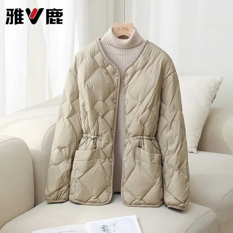 雅鹿2025新款轻薄羽绒服女宽松显瘦百搭内胆修身时尚外套正品收腰