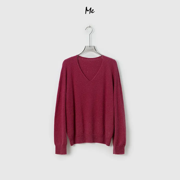 ME【星星海】绵羊毛兔毛混纺无缝一体百搭女士针织套头毛衣MEQA2347