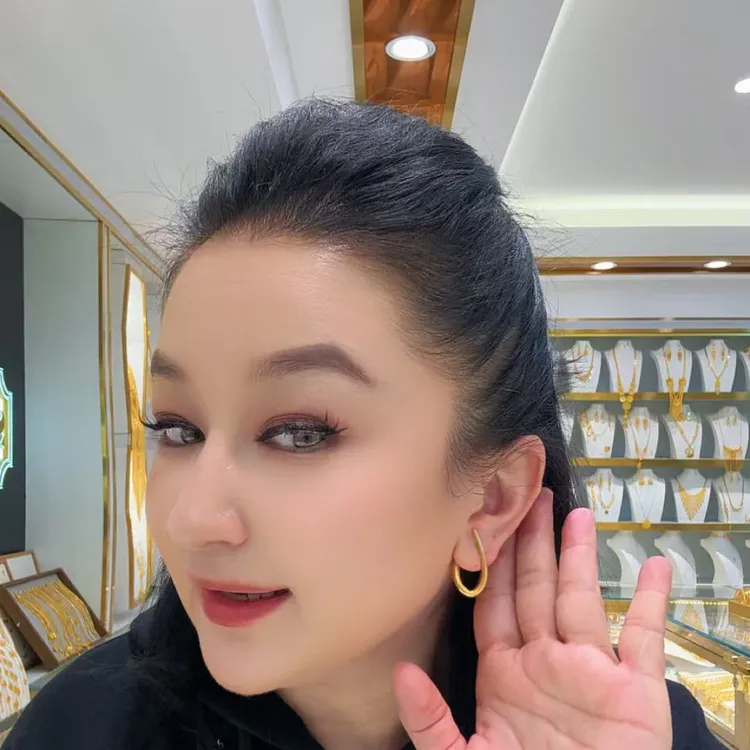合金耳饰 0.1g 耳环简约耳圈 سېھران قاپلىما ئالتۇنلىرى 