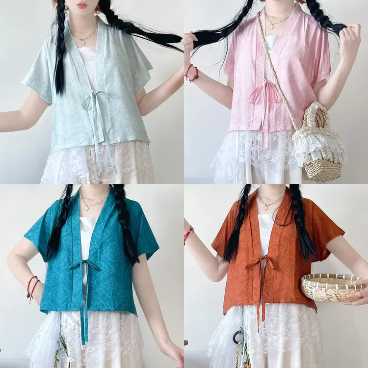 [暗纹背子]鸟家原创唐制汉服复原暗纹人棉透气舒适夏季休闲日常