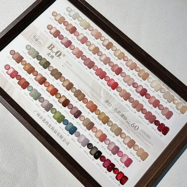 北鸥轻奢60色冰透美甲单色可选甲油胶碎钻胶