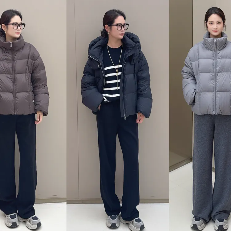 易缔媤/E43185连帽厚款短款女款高织高密轻薄百搭冬装鹅绒服