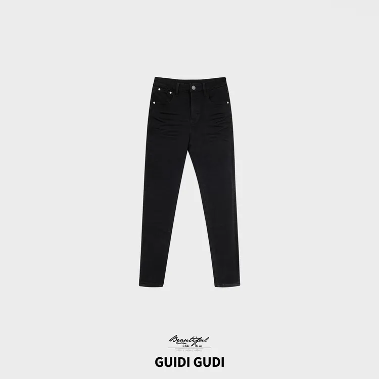 GUIDI GUDI【经典永恒】修身显瘦时髦重工牛仔裤/黄加蓝