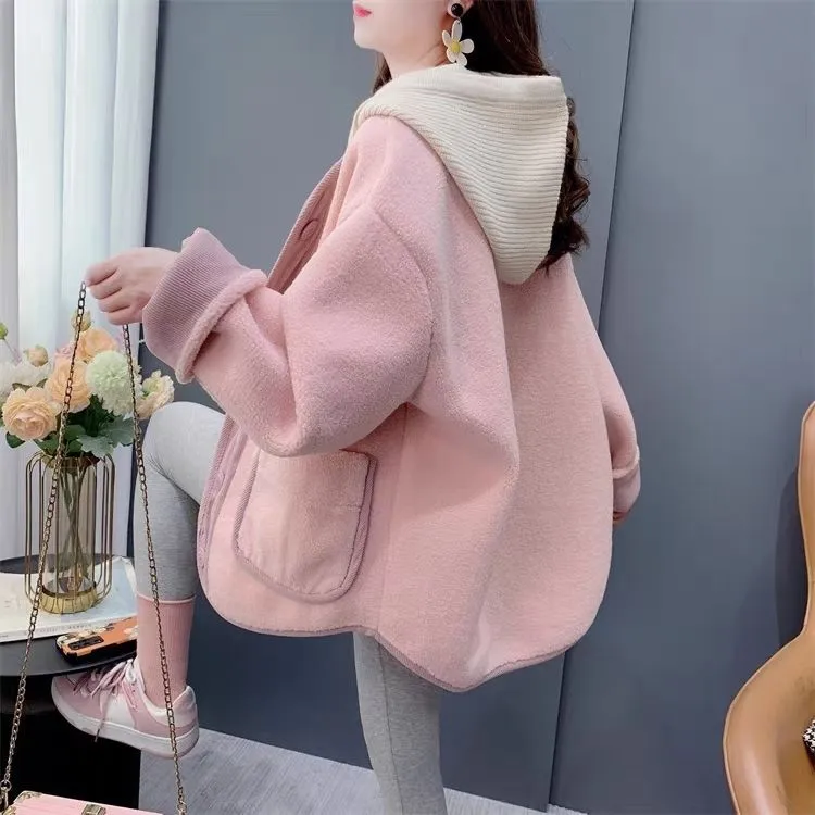 奶系穿搭小香风羊羔毛外套女秋冬季新款宽松加厚休闲高级感上衣女