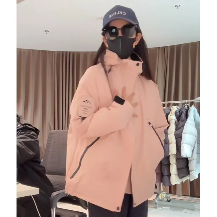 宿慕SUMU三合一男女同款连帽冲锋衣9-13新款百搭时尚情侣外套2518