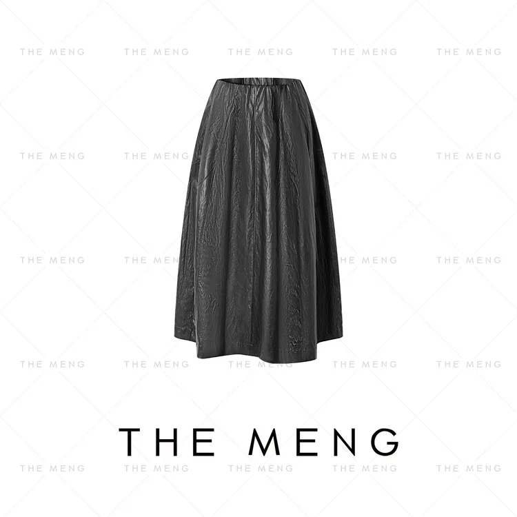 THE MENG【悠然】蛋白皮优雅通勤显瘦休闲半身裙#M253Q1105