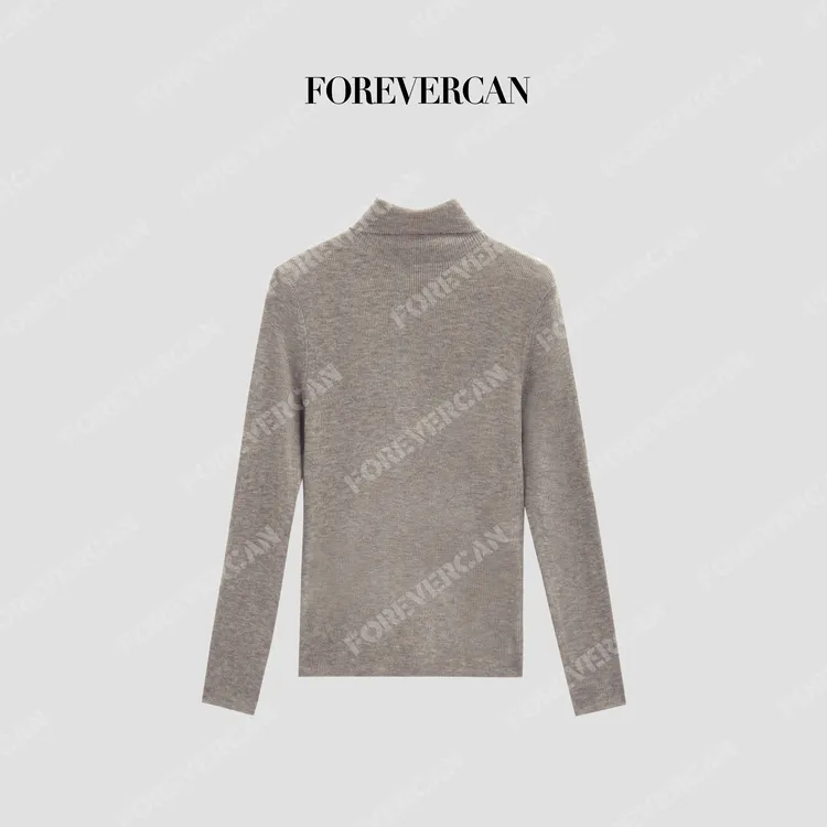 FOREVERCAN“舒适百搭”丝光羊毛高领修身针织打底毛衣MY4768
