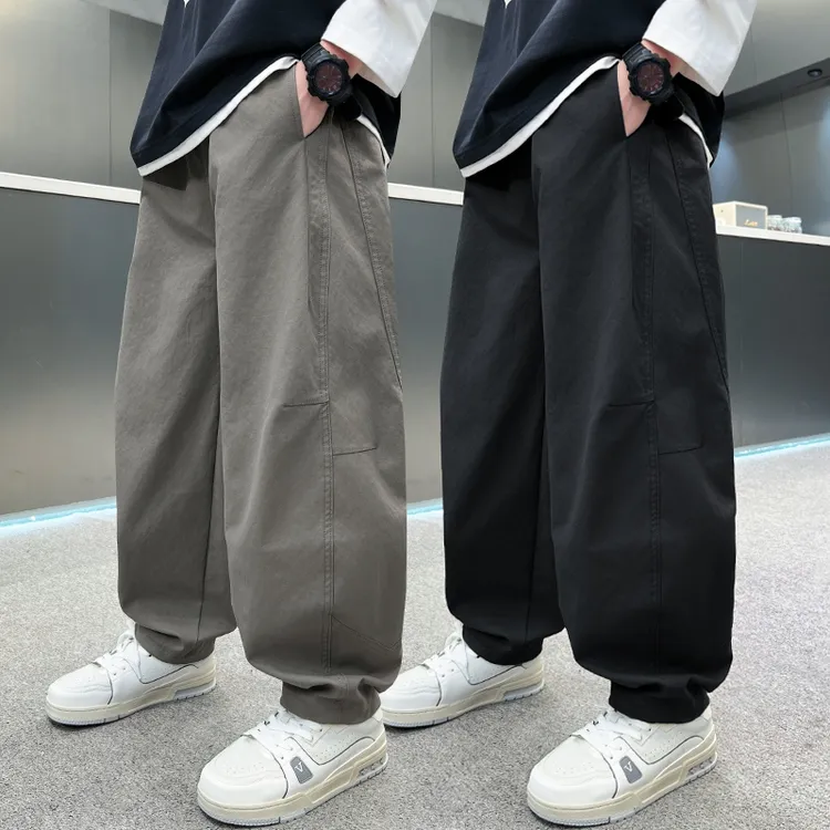 男童裤子春秋新款直筒弯刀儿童休闲长裤中大童秋装季冬加绒男孩潮