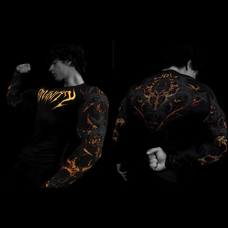 Breathedivinity 毒液炼狱速干长袖健身运动塑性紧身衣男女同款潮