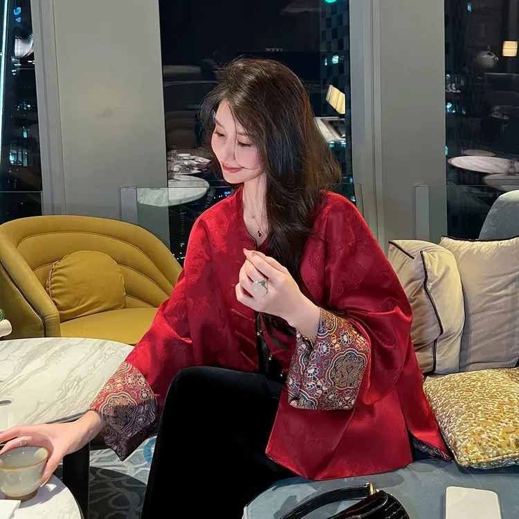 大尺码女装新中式复古国风外套女2025春夏新款胖mm高级气质上衣外