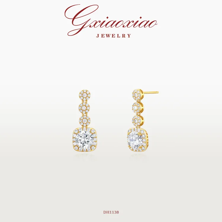 G XIAOXIAO 合成锆石【璀璨系列】高级流苏爆闪耳环 DH1138 DH1139