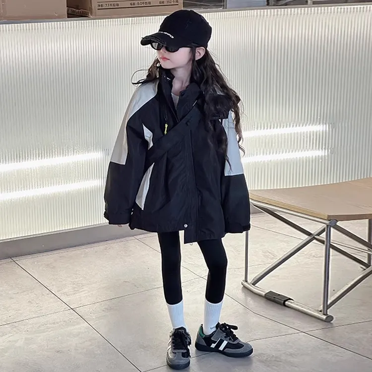 女童冲锋衣三合一可拆卸春秋2025新款洋气儿童外套秋季大童6-12岁