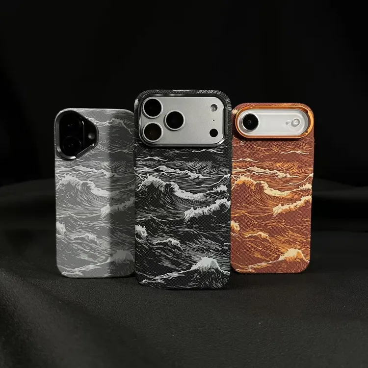 凯夫拉纹【原创浪潮】适用iPhone17promax肤感浮雕苹果17air手机壳