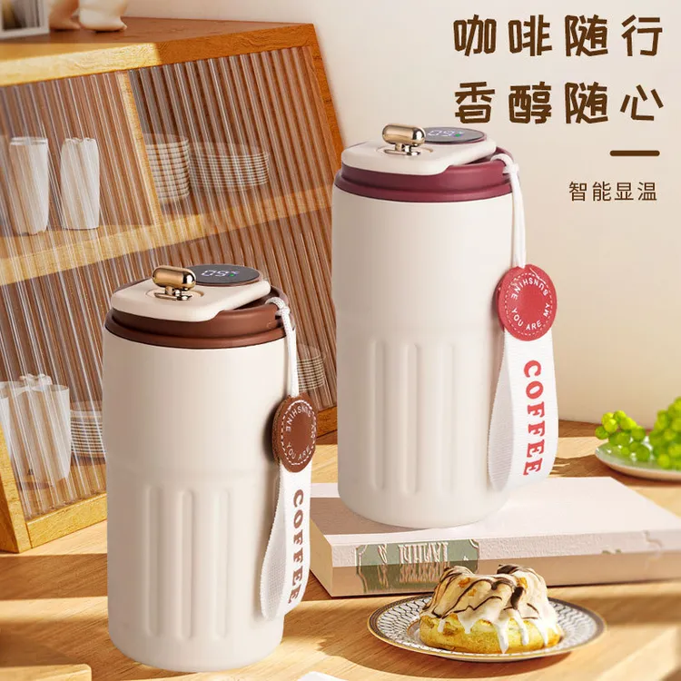高颜值爆款316不锈钢礼品咖啡保温杯智能显温便携随行伴手礼杯子