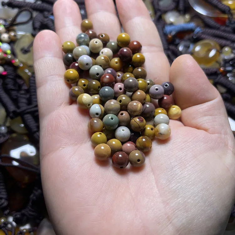 阿拉善彩玉珠子108颗男女都可以佩戴