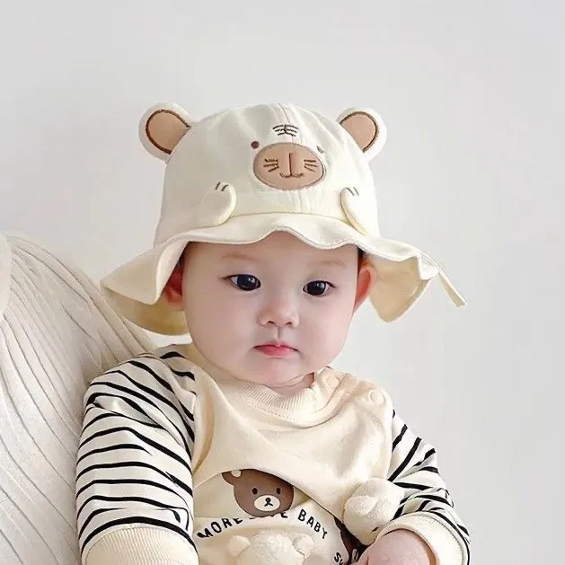 婴儿帽子秋季薄款男宝宝女防晒遮阳帽婴幼儿外出透气宝宝渔夫帽