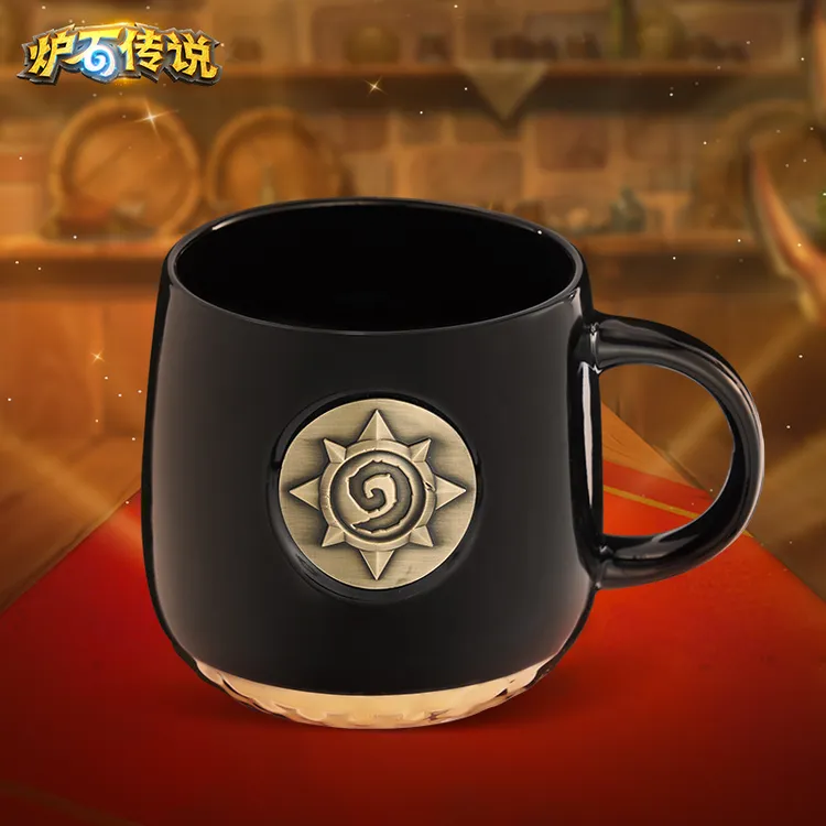 Blizzard暴雪官方游戏周边炉石传说正版浮雕铜章马克杯陶瓷杯