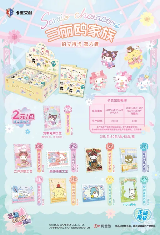 卡宝文创三丽鸥家族第六弹收藏卡拍立得系列2元包