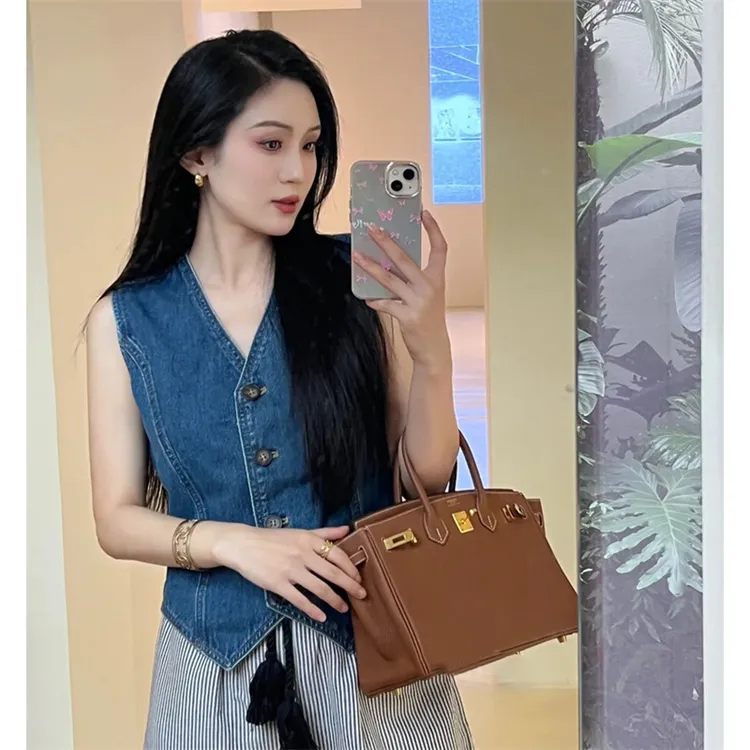 法式v领牛仔马甲背心女夏季设计感小众修身收腰显瘦叠穿内搭上衣
