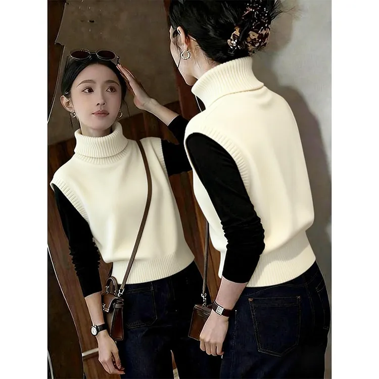 2025秋冬季新款痞帅炸街风女装高级感显瘦马甲打底衫两件套装爆款